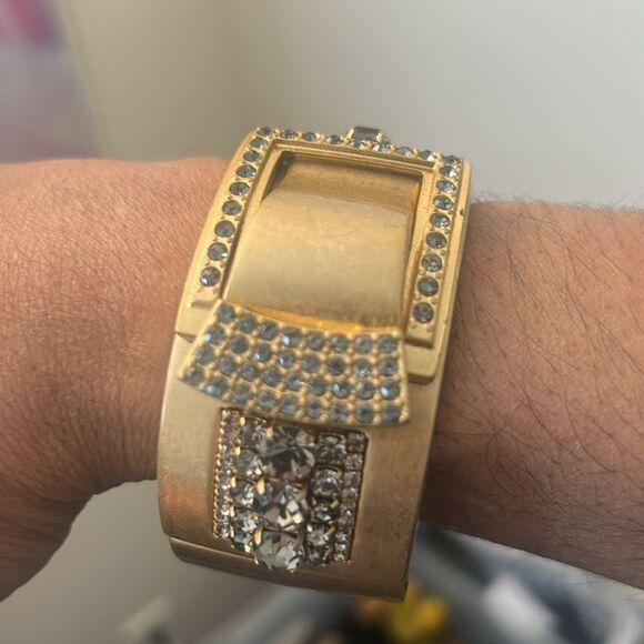 Gold and Silver Rhinestone Clasp Bracelet - Picture 4 of 4